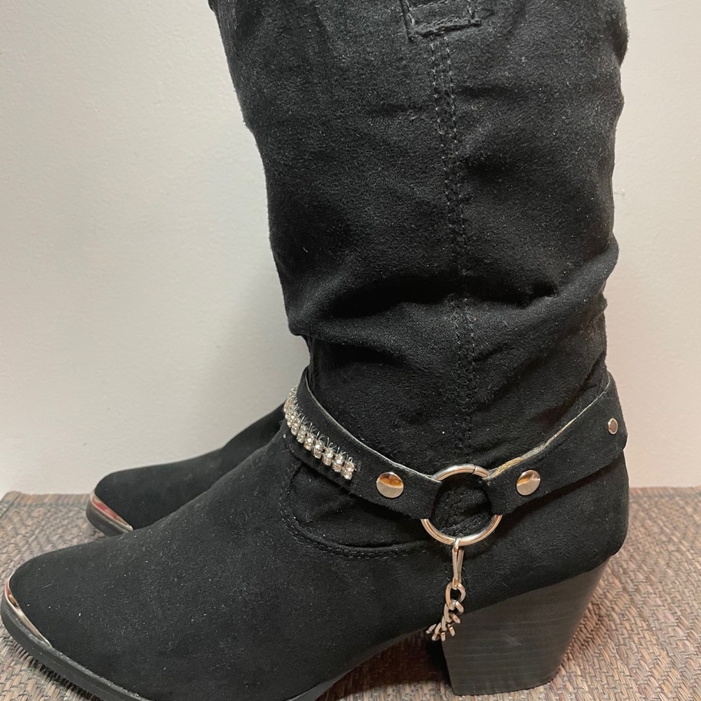 Dingo Women’s Black Rhinestone Cowboy Boots 10M - Picture 5 of 16